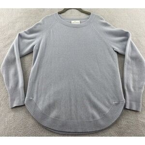 Belle France Sweater Women's Large Icy Blue Cashmere Boat Neck Holidays